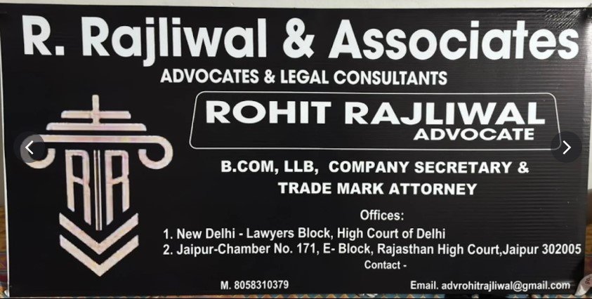 Advocate Rohit Rajliwal Founder of R. Rajliwal & Associates