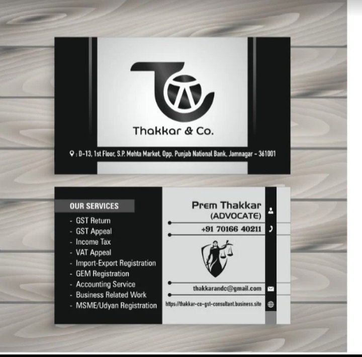Thakkar & Co. GST Consultant.