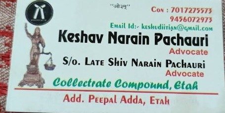 ADVOCATE KESHAV NARAIN PACHAURI