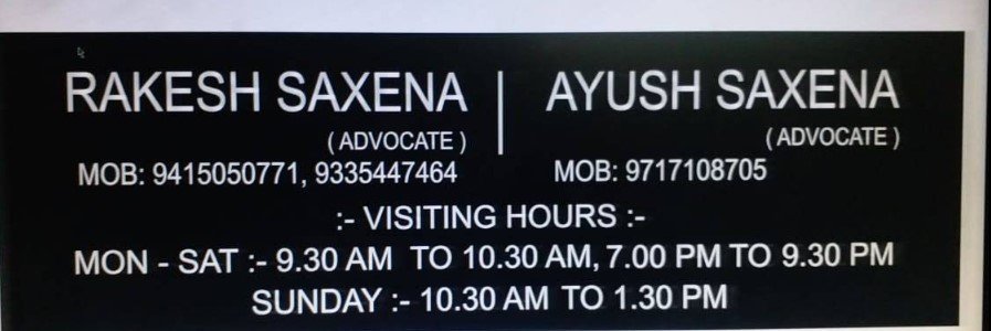 Advocate Rakesh Saxena and Advocate Ayush Saxena